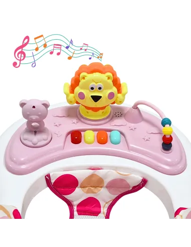 Andadera para Bebé Juguetes León Musical Altura Ajustable Ruedas de Goma Apta desde 6 meses y hasta 12 kg | Joykoo Tienda Oficial