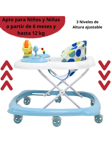 Andadera para Bebé Juguetes León Musical Altura Ajustable Ruedas de Goma Apta desde 6 meses y hasta 12 kg | Joykoo Tienda Oficial