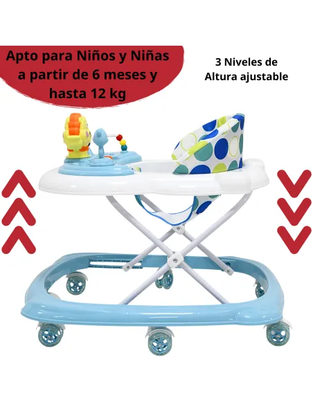 Andadera para Bebé Juguetes León Musical Altura Ajustable Ruedas de Goma Apta desde 6 meses y hasta 12 kg | Joykoo Tienda Oficial