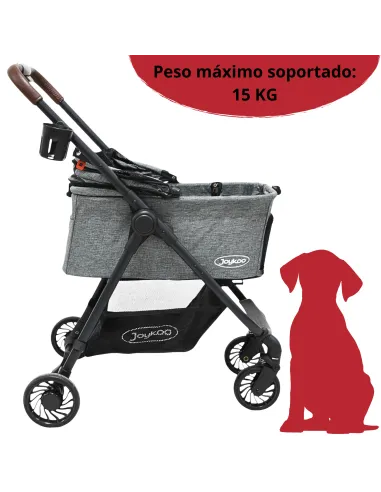 Carriola para Mascotas Cochecito para Perros y Gatos Pequeños - Medianos Transportadora Extraíble Ligera y Plegable con Freno | Joykoo Tienda Oficial
