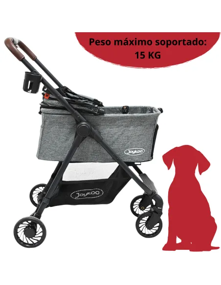 Carriola para Mascotas Cochecito para Perros y Gatos Pequeños - Medianos Transportadora Extraíble Ligera y Plegable con Freno | Joykoo Tienda Oficial
