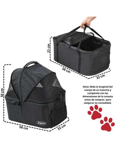 Carriola Doble para Mascotas Cochecito para Perros y Gatos Pequeños - Medianos Transportadora Ligera y Plegable Ruedas con Freno | Joykoo Tienda Oficial