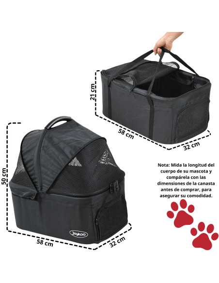 Carriola Doble para Mascotas Cochecito para Perros y Gatos Pequeños - Medianos Transportadora Ligera y Plegable Ruedas con Freno | Joykoo Tienda Oficial