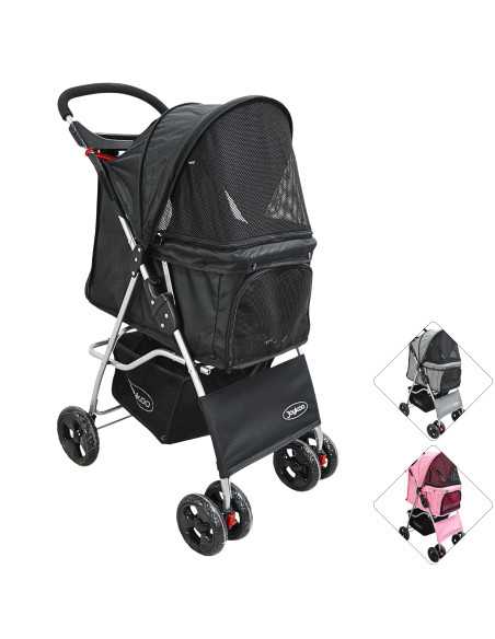 Carriola para Mascotas Cochecito para Perros y Gatos Pequeños - Medianos Plegable Cesta de Almacenamiento Ruedas con Freno Joyko 2