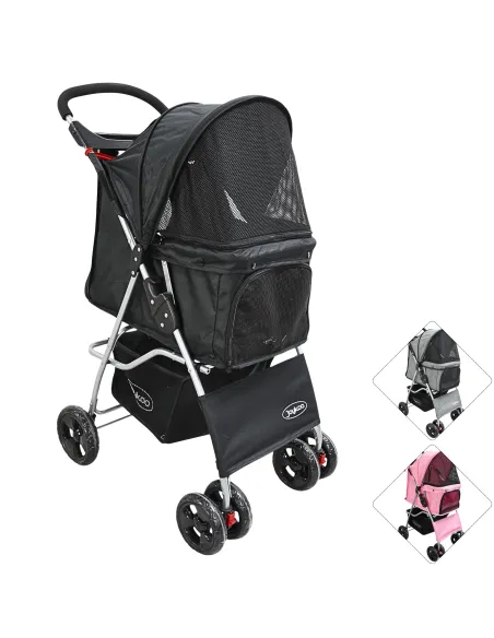 Carriola para Mascotas Cochecito para Perros y Gatos Pequeños - Medianos Plegable Cesta de Almacenamiento Ruedas con Freno | Joykoo Tienda Oficial