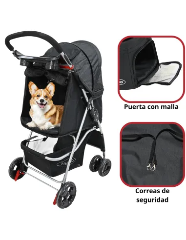 Carriola para Mascotas Cochecito para Perros y Gatos Pequeños - Medianos Plegable Cesta de Almacenamiento Ruedas con Freno | Joykoo Tienda Oficial