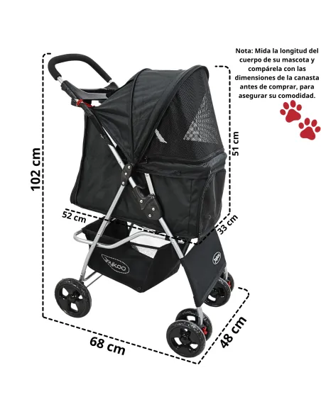Carriola para Mascotas Cochecito para Perros y Gatos Pequeños - Medianos Plegable Cesta de Almacenamiento Ruedas con Freno | Joykoo Tienda Oficial