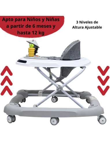 Andadera para Bebé Mecedora Panda Musical Bastón Dirigible Alturas Ajustables Plegable Tapete Brincolín | Joykoo Tienda Oficial