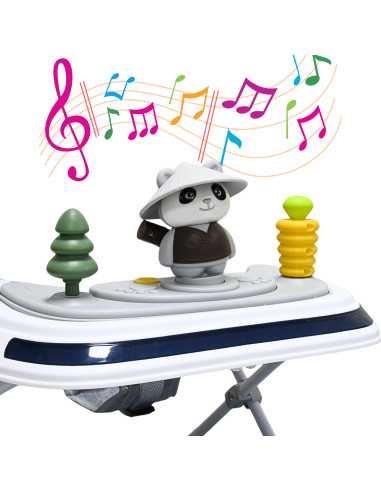 Andadera para Bebé Mecedora Panda Musical Bastón Dirigible Alturas Ajustables Plegable Tapete Brincolín | Joykoo Tienda Oficial