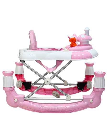 Andadera para Bebé Mecedora Diseño de Hongo Musical Bastón con Toldo Altura Ajustable Plegable Ruedas de Goma | Joykoo Tienda Oficial