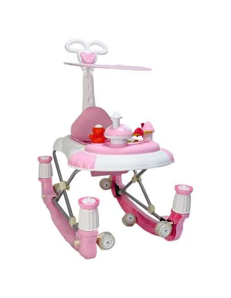 Andadera para Bebé Mecedora Diseño de Hongo Musical Bastón con Toldo Altura Ajustable Plegable Ruedas de Goma | Joykoo Tienda Oficial