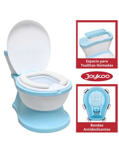 Baño Entrenador para Niños Sonido de Descarga Asiento Acolchado Antisalpicaduras Antideslizante Diseño Realista | Joykoo Tienda Oficial