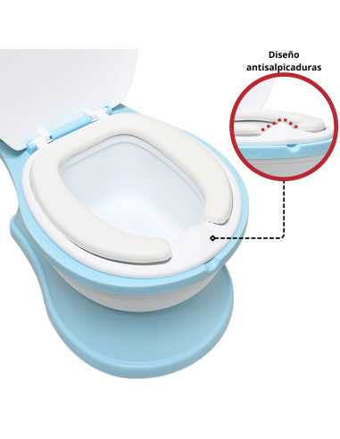Baño Entrenador para Niños Sonido de Descarga Asiento Acolchado Antisalpicaduras Antideslizante Diseño Realista | Joykoo Tienda Oficial