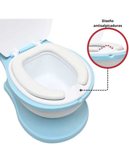 Baño Entrenador para Niños Sonido de Descarga Asiento Acolchado Antisalpicaduras Antideslizante Diseño Realista | Joykoo Tienda Oficial