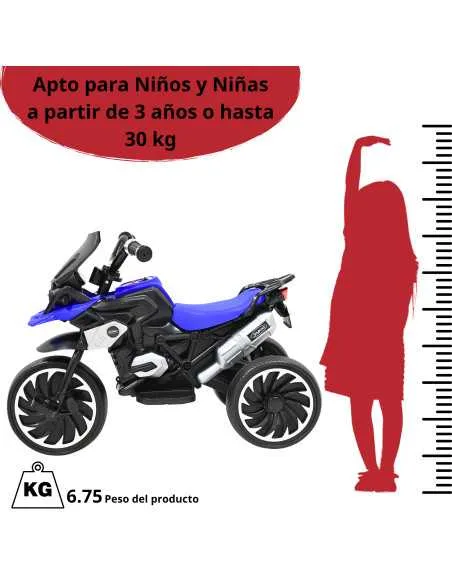 Moto Montable Eléctrica para Niños Triciclo Híbrido con Luces y Sonido Recargable 6v Soporta hasta 30 kg | Joykoo Tienda Oficial