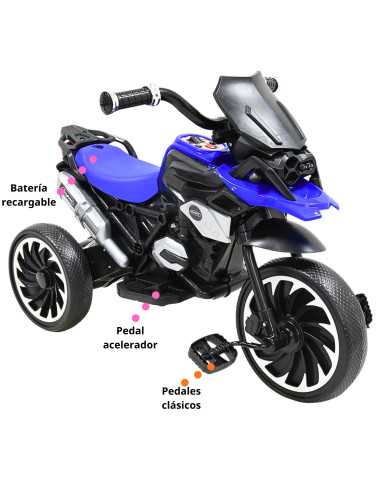 Moto Montable Eléctrica para Niños Triciclo Híbrido con Luces y Sonido Recargable 6v Soporta hasta 30 kg | Joykoo Tienda Oficial