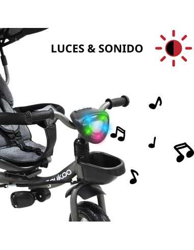 Triciclo Doble para Niños Asiento Giratorio Gemelar Luz Sonido Cinturón de Seguridad Llantas de Goma Apto a partir de 1 Año | Joykoo Tienda Oficial