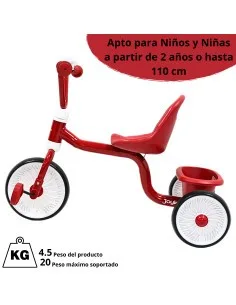 Triciclo para Niños Asiento Ajustable Ruedas de Eva con Canasta Apto a partir de 2 Años Soporta hasta 25 kg Joykoo - 1 2