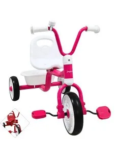 Triciclo para Niños Asiento Ajustable Ruedas de Eva con Canasta Apto a partir de 2 Años Soporta hasta 25 kg Joykoo - 1 2