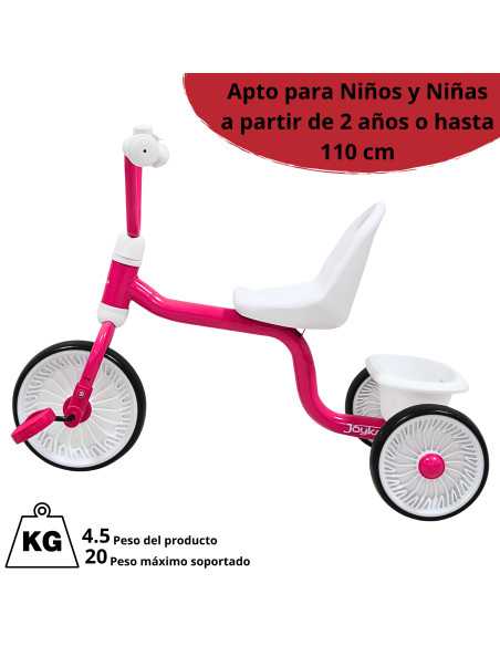 Triciclo para Niños Asiento Ajustable Ruedas de Eva con Canasta Apto a partir de 2 Años Soporta hasta 25 kg | Joykoo Tienda Oficial