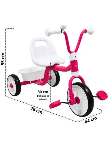 Triciclo para Niños Asiento Ajustable Ruedas de Eva con Canasta Apto a partir de 2 Años Soporta hasta 25 kg | Joykoo Tienda Oficial