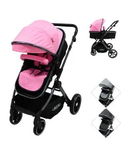 Carriola para Bebé  Asiento Reversible Convertible a Bambineto Plegable Ruedas de Goma Cinturón Apta a partir de 0 Meses Joykoo 