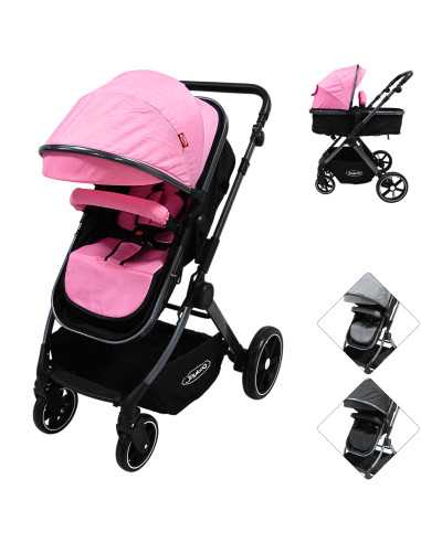 Carriola para Bebé  Asiento Reversible Convertible a Bambineto Plegable Ruedas de Goma Cinturón Apta a partir de 0 Meses | Joykoo Tienda Oficial