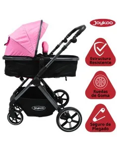 Carriola para Bebé  Asiento Reversible Convertible a Bambineto Plegable Ruedas de Goma Cinturón Apta a partir de 0 Meses Joykoo  2