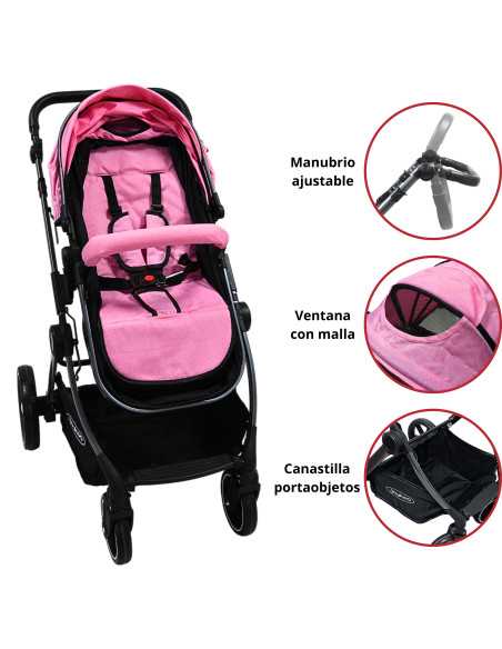 Carriola para Bebé  Asiento Reversible Convertible a Bambineto Plegable Ruedas de Goma Cinturón Apta a partir de 0 Meses | Joykoo Tienda Oficial