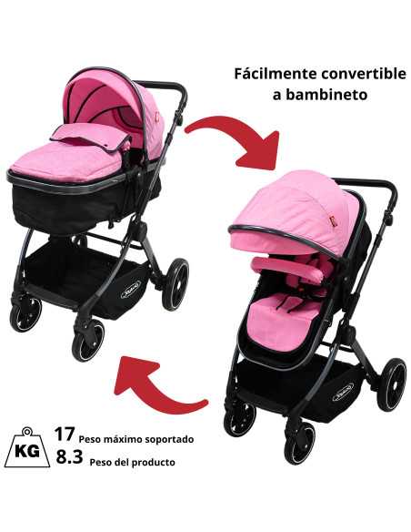 Carriola para Bebé  Asiento Reversible Convertible a Bambineto Plegable Ruedas de Goma Cinturón Apta a partir de 0 Meses | Joykoo Tienda Oficial