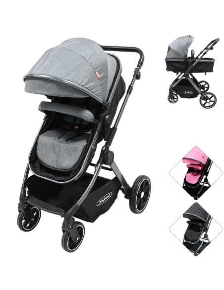 Carriola para Bebé  Asiento Reversible Convertible a Bambineto Plegable Ruedas de Goma Cinturón Apta a partir de 0 Meses | Joykoo Tienda Oficial