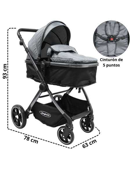 Carriola para Bebé  Asiento Reversible Convertible a Bambineto Plegable Ruedas de Goma Cinturón Apta a partir de 0 Meses | Joykoo Tienda Oficial