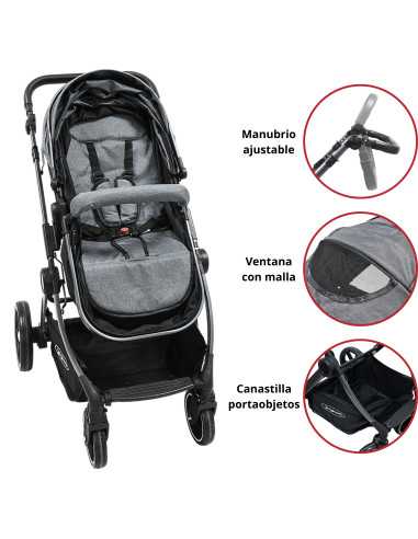 Carriola para Bebé  Asiento Reversible Convertible a Bambineto Plegable Ruedas de Goma Cinturón Apta a partir de 0 Meses | Joykoo Tienda Oficial