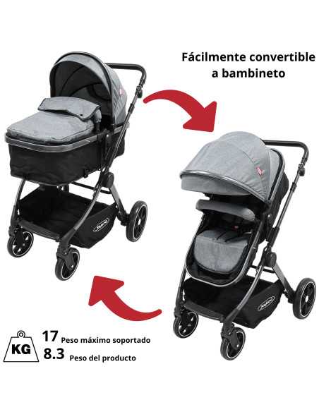 Carriola para Bebé  Asiento Reversible Convertible a Bambineto Plegable Ruedas de Goma Cinturón Apta a partir de 0 Meses | Joykoo Tienda Oficial