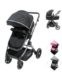 Carriola para Bebé  Asiento Reversible Convertible a Bambineto Plegable Ruedas de Goma Cinturón Apta a partir de 0 Meses Joykoo 