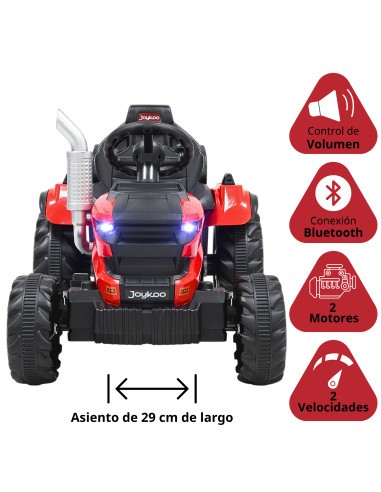 Montable Electrico para Niños Tractor de Granja con Batería 12v Control Remoto Luz y Sonido Bluetooth | Joykoo Tienda Oficial