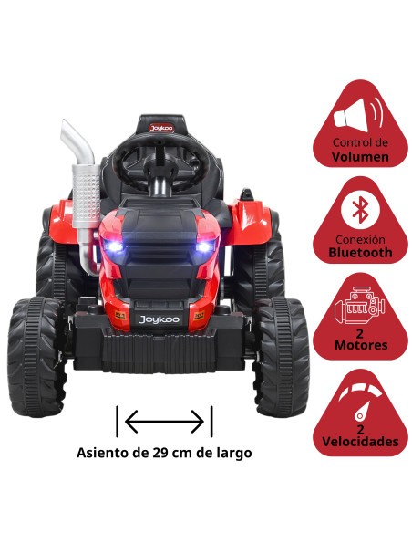 Montable Electrico para Niños Tractor de Granja con Batería 12v Control Remoto Luz y Sonido Bluetooth | Joykoo Tienda Oficial