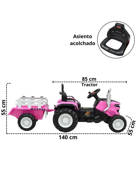 Montable Electrico para Niños Tractor de Granja con Batería 12v Control Remoto Luz y Sonido Bluetooth | Joykoo Tienda Oficial