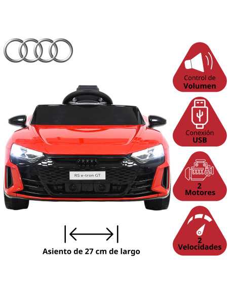 Montable Eléctrico para Niños con Control Remoto Audi e-tron GT Luces Música Batería 12v Apto a partir de 3 años | Joykoo Tienda Oficial