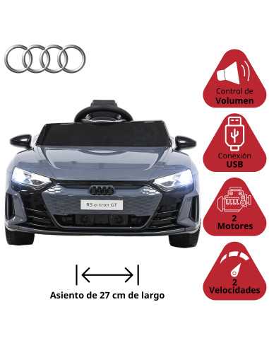 Montable Eléctrico para Niños con Control Remoto Audi e-tron GT Luces Música Batería 12v Apto a partir de 3 años | Joykoo Tienda Oficial