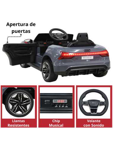 Montable Eléctrico para Niños con Control Remoto Audi e-tron GT Luces Música Batería 12v Apto a partir de 3 años | Joykoo Tienda Oficial