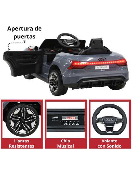 Montable Eléctrico para Niños con Control Remoto Audi e-tron GT Luces Música Batería 12v Apto a partir de 3 años | Joykoo Tienda Oficial