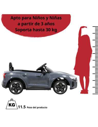 Montable Eléctrico para Niños con Control Remoto Audi e-tron GT Luces Música Batería 12v Apto a partir de 3 años | Joykoo Tienda Oficial
