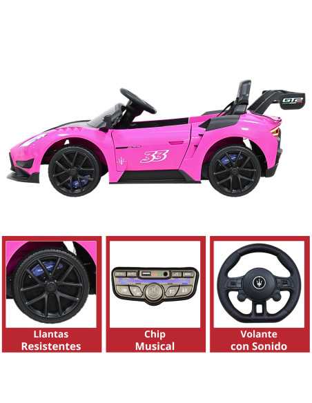 Montable Eléctrico para Niños con Control Remoto Maserati GT2 Bluetooth Cinturón Batería 12v Soporta hasta 30 kg | Joykoo Tienda Oficial