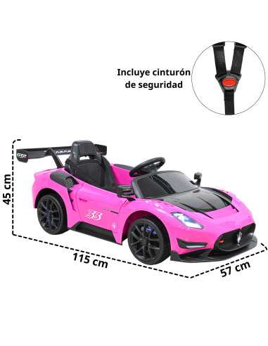 Montable Eléctrico para Niños con Control Remoto Maserati GT2 Bluetooth Cinturón Batería 12v Soporta hasta 30 kg | Joykoo Tienda Oficial