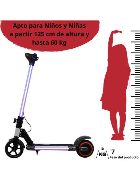 Scooter Eléctrico para Niños Luces LED Plegable Batería de Litio 24V Apto a partir de 125 cm Soporta hasta 60 kg | Joykoo Tienda Oficial