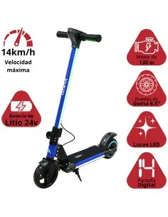 Scooter Eléctrico para Niños Luces LED Plegable Batería de Litio 24V Apto a partir de 125 cm Soporta hasta 60 kg Joykoo - 1 2