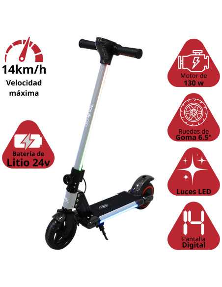 Scooter Eléctrico para Niños Luces LED Plegable Batería de Litio 24V Apto a partir de 125 cm Soporta hasta 60 kg | Joykoo Tienda Oficial
