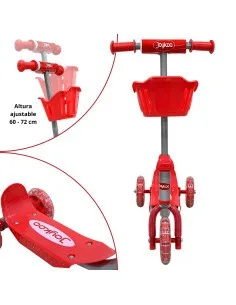 Scooter para Niños con Canastilla Tres Ruedas de Goma Manubrio Ajustable de 60 a 72 cm Soporta hasta 25 kg Joykoo - 1 2