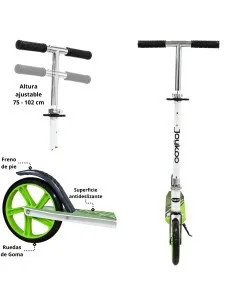 Scooter para Niños Altura Ajustable Ruedas de Goma Freno Trasero Plegable con Correa Apto a partir de 115 cm Soporta hasta 50 kg 2